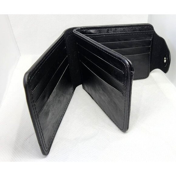 Black Faux Leather US Dollar Wallet: Multi-card Slots, Magnetic Snap Closure - Picture 9 of 13
